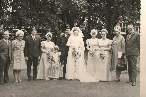 My wedding day in 1971 - My parents and my husbands parents who are no longer with us!