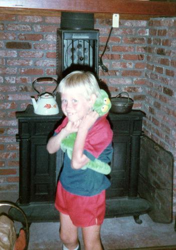 Jason with "Snakey" - Snakey was my son's name for this plush snake he loved.