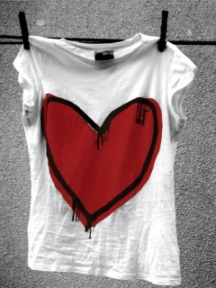love shirt - shirt with love painted on it