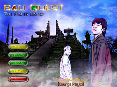 Bali Quest : The Sacred Legacy (Interface) - the main menu interface of Bali Quest game
