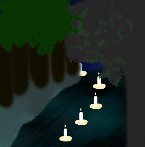 An Example of an Unsettling PSA/PIF/Social Ad - Here's my illustration (not an exact interpretation, but you get the idea) of the old Water Safety New Zealand social ad. It shows a dark, lonely river at dusk, and it fades into a line of floating candles swiftly flowing along with the current to disturbing bass music. 

As the dimly candlelit river flows, a male voiceover tells viewers that too many kids lost their fathers and too many women are made widows. Why? Because too many men drowned due to consuming alcohol while doing water activities. 

Ugh - this is not something you should watch alone in the middle of the night. Good thing there's no floating coffin where I have expected or else...
