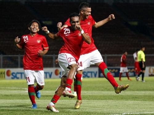 Titus Bonai style - Here is the Titus Bonai style after scored a goal in Singapore.
he plays so good in this match.
make many chance to make goal.
He is talented football player.
and i think he will be an excellent player for Indonesia in the future.