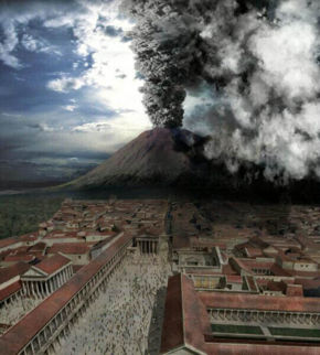 Pompeii explosion - A picture of Pompeii exploding