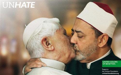 Benetton's UNHATE ad - Which actually got a lot of negative reactions