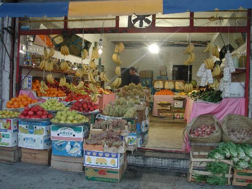 Fruit Shop - A small fruit shop in a local shopping strip.