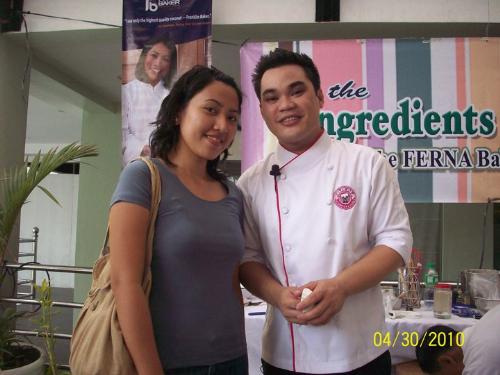 With Chef Ronald - This was taken from a cake demo in which chef Ronald was the demonstrator.