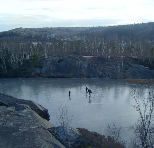 My family on a frozen pond - My family skating on a frozen pond, this was taken in 2009.