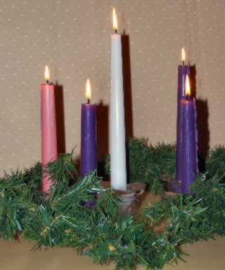 advent wreath - a Christmas symbol where everyone is reminded that we should stay awake for the coming of the Lord.