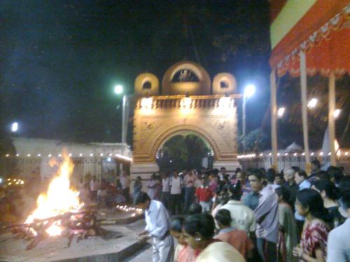Hindu Cremation Place (Ghat) - This is the place where Hindus cremate or burn the dead bodies .