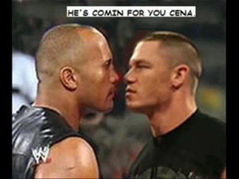 rock vs cena - rock and cena are going to lock horns at Wrestle mania 28