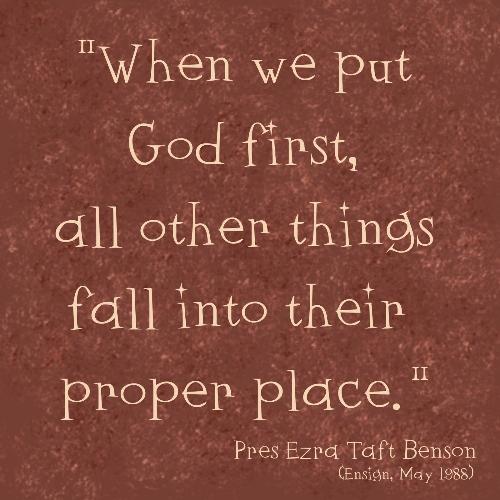 Put God First... - Let&#039;s make God the very 1st priority in our lives.