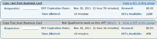 Screen Shot of Tasks - This is an screen shot of tasks submitted by one of the requesters of Amazon Mechanical Turk. The tasks will expire today. Screen Shot of Tasks - This is an screen shot of tasks submitted by one of the requesters of Amazon Mechanical Turk. The tasks will expire today.