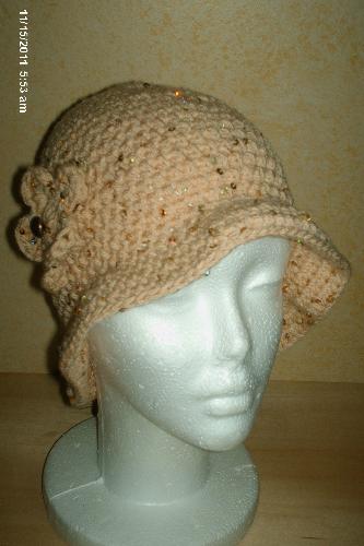 Crochet cloche with sequins - I got this yarn August from Hobby Lobby end of season sale.