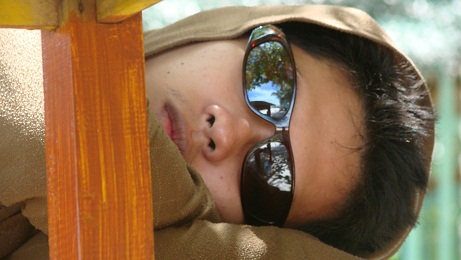 me sleeping on a bench at a beach - me sleeping on a bench at the beach