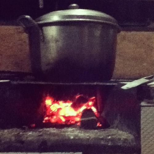 Cooking the old style - Burning Stove