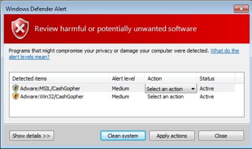 CashGopher: Potentially Harmful Software - This CashGopher was already uninstalled two weeks ago.