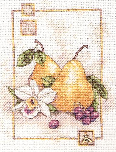 Pears - A little cross-stitch showing pears.