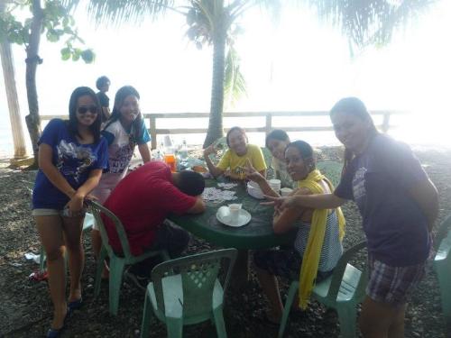 party at the beach - that is me in blue, we were at the beach!