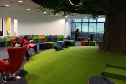 Interior of new public library in Shah Alam, Selan - It is part of the lavish interiors of a new public library in Shah Alam, Malaysia.