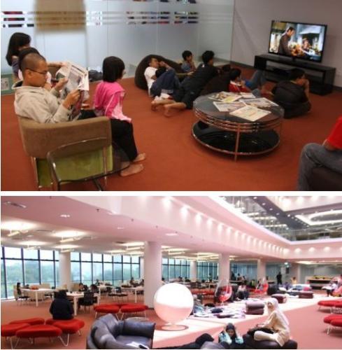 Interior of a new public library in Shah Alam, Sel - It is part of the posh interiors of the newly opened public library in Shah Alam, Malaysia.