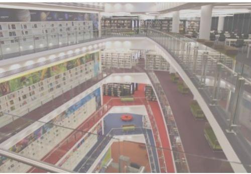 Interior of a new public library in Shah Alam, Sel - It is a part of the posh interiors of a newly opened public library in Shah Alam, Malaysia.