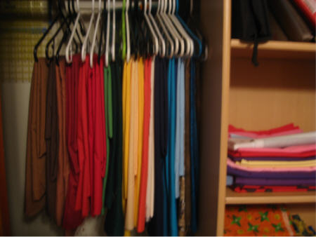 Hanging Fabric - Forget piling it on a shelf folded...hanging it is the best way to go!