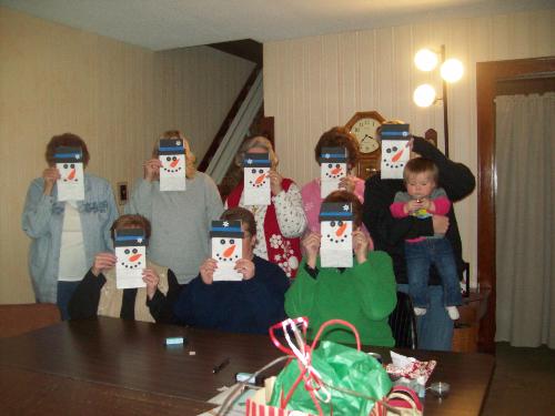 Stamping club having a good time. - Showing our project in a different way!