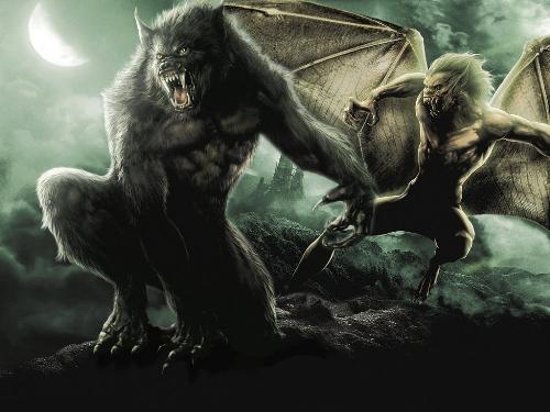 vampires and wolves - mythological characters that portrays power and strength.