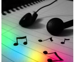 Music Notes - Music notes on a shining notebook