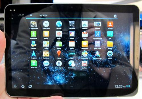 Samsung galaxy Tab - samsung galaxy tab is the samsung's move on the tablet war. the 7 inch android tablet has full functionality of a android smart phone. the only thing you cant do here and the only changes are the sim or you dont have the call features and sms messaging. the galaxy tab is the best among the rest. samsung standard bearer for the tablet wars. and is reliable asset to the samsung company.