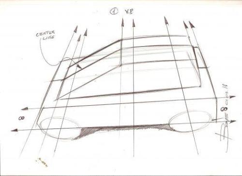 car sketching top view - This is a car sketch for a tutorial about how to draw cars in top perspective