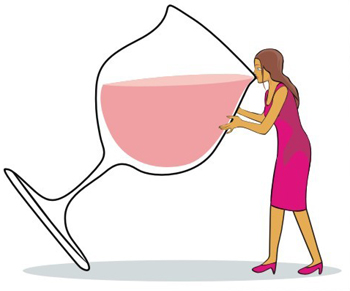 alcoholism,alcoholic - a woman taking a sip from a big glass of alcohol
