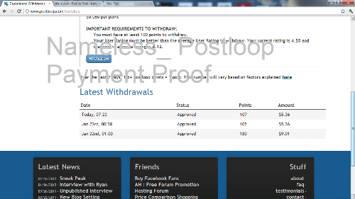 Postloop Payment Proof 1 - Postloop payment proof - nearly $20 withdrawn after a few days