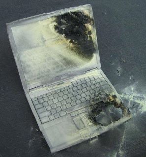 Burned Laptop - We must consider using a cooling fan whenever we use our laptop. In order to avoid incident like this.