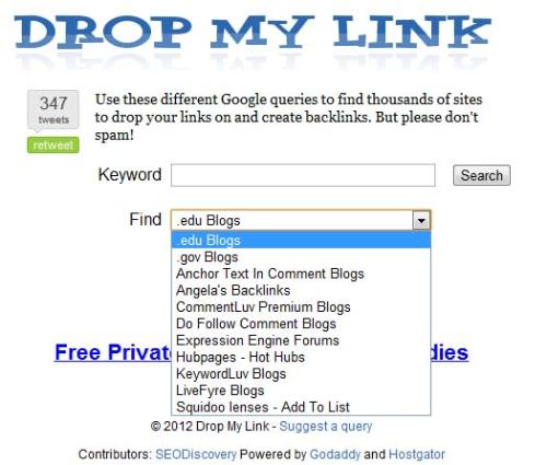dropmylink - Fill the targeted keyword 