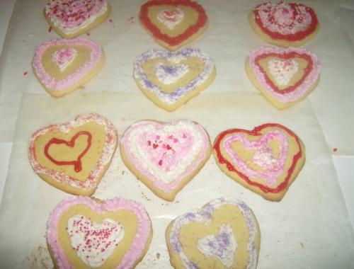 Valentine's Cookies - These were the cookies I made that year.. happened to upload them to FB.. I only took the pic of the best looking ones..