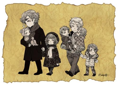 Sherlock and Watson started a family - Sherlock and Watson started a family. Chinese young women like to fantasize there's romantic relationship between two men, usually handsome men. And the performance in the English TV series Sherlock provided them with the ground.