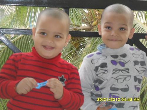 aasu and nishu my twin grand sons - these are my twin grandsons