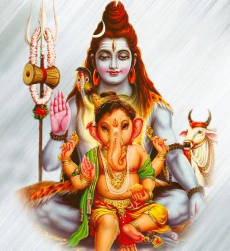 lord shiva - this is a picture of lord shiva of india with his son ganesh