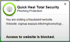 Wazzub is a SCAM is a phishing site - Wazzub is a SCAM. it is a phishing site quick heal detect it.