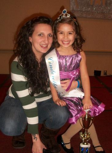 My daughter and granddaughter, at a pageant - My daughter, with her daughter, when she won a pageant.