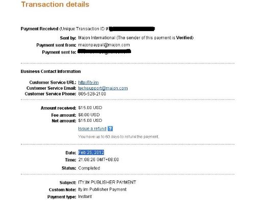 Payment Proof - ity.im Feb 25, 2012 payment proof