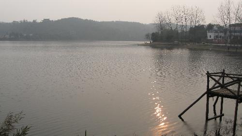 In mianyang, sichuan of China south lake In mianya - The photo was taken in 2008 after the wenchuan earthquake of sichuan of China of mianyang,the lake is called south lake.