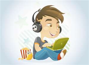 computer - person playing a computer game computer - person playing a computer game