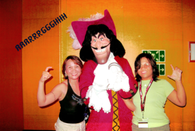 Hook-ing Up!  - Arrrrrrrrggggggggghhhhhhhh! Here&#039;s me, Muetti, and Captain Hook on the [i]Disney Wonder[/i], August 2008. 