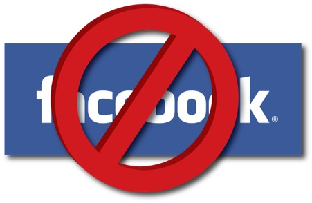 facebook banned - This photo illustrates that some institutions prohibit their employees or students in posting to Facebook.