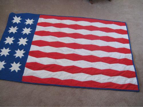 American Flag - American Flag twin bed quilt.