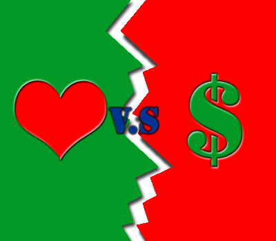 Love versus Money | Which one to Choose? - The image shows which is more important and which would you choose. When it comes to love and money, we easily get confused that is why our brain comes to argue with our heart and in the end it always the brain wins and the heart is being left alone in pain. I am wondering, is this what the modern day is? Does true love exit? or is it a mythological feeling anymore?