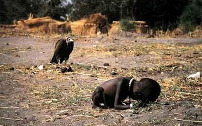 Sudan Famine - A Pulitzer Prize winning picture where the photographer committed suicide later on. Sudan Famine - A Pulitzer Prize winning picture where the photographer committed suicide later on.