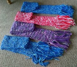 Winter Scarves - Nice, thick, homemade knitted scarves, they're such a joy to knit! 